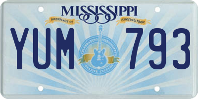 MS license plate YUM793