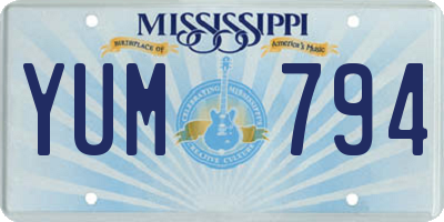 MS license plate YUM794
