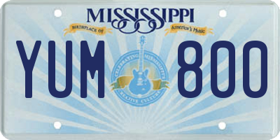 MS license plate YUM800