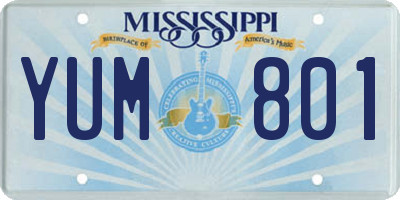 MS license plate YUM801