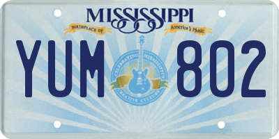 MS license plate YUM802