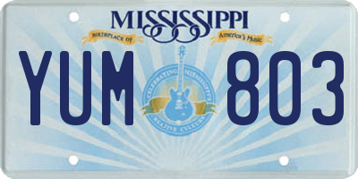 MS license plate YUM803