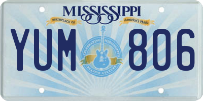 MS license plate YUM806