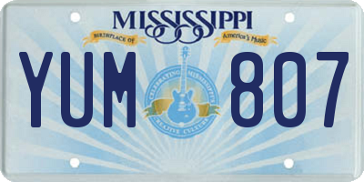 MS license plate YUM807