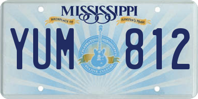 MS license plate YUM812