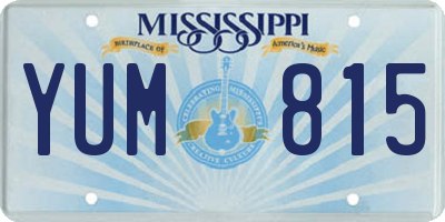 MS license plate YUM815