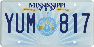 MS license plate YUM817