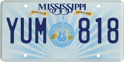 MS license plate YUM818