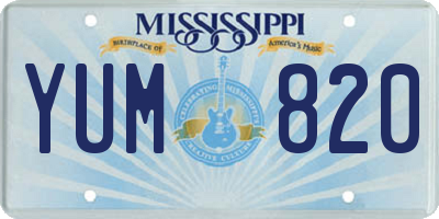 MS license plate YUM820