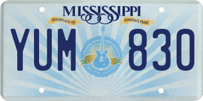 MS license plate YUM830