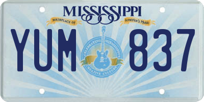 MS license plate YUM837