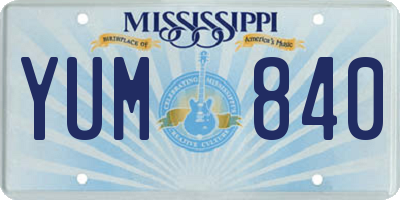 MS license plate YUM840