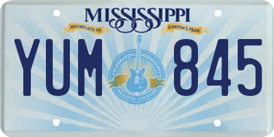 MS license plate YUM845