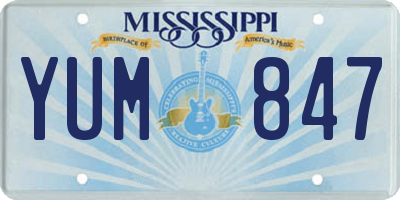MS license plate YUM847