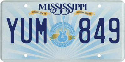 MS license plate YUM849
