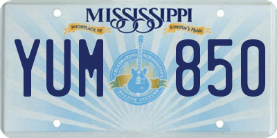 MS license plate YUM850