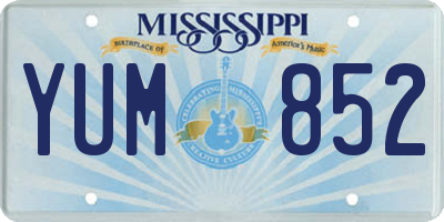 MS license plate YUM852
