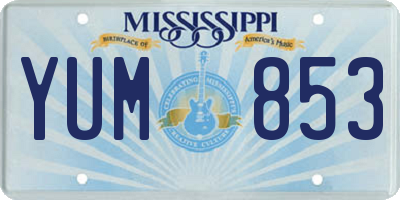 MS license plate YUM853