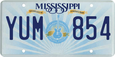MS license plate YUM854