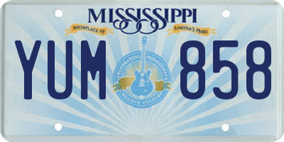 MS license plate YUM858