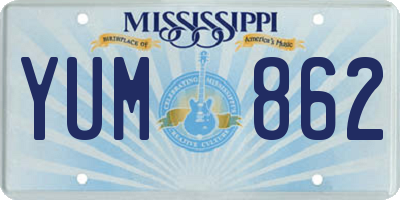MS license plate YUM862