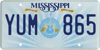 MS license plate YUM865
