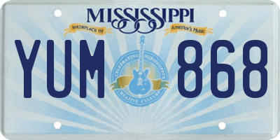 MS license plate YUM868