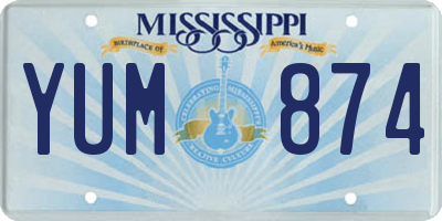 MS license plate YUM874