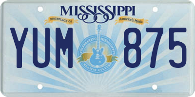 MS license plate YUM875