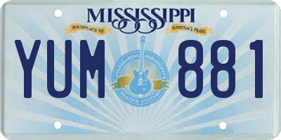 MS license plate YUM881