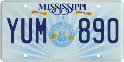 MS license plate YUM890