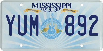 MS license plate YUM892