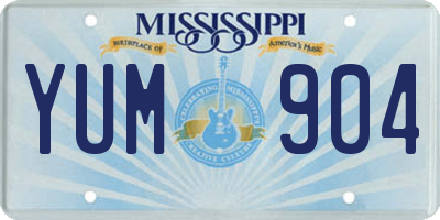 MS license plate YUM904