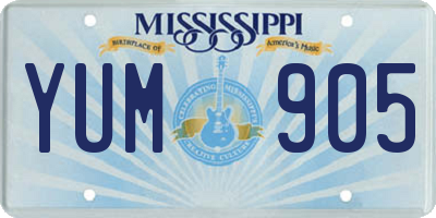 MS license plate YUM905