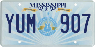 MS license plate YUM907