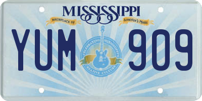 MS license plate YUM909
