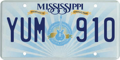 MS license plate YUM910