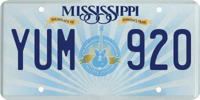 MS license plate YUM920