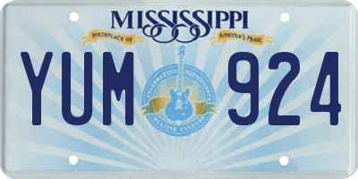 MS license plate YUM924