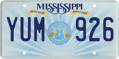 MS license plate YUM926
