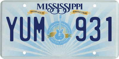 MS license plate YUM931