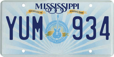MS license plate YUM934