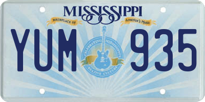 MS license plate YUM935