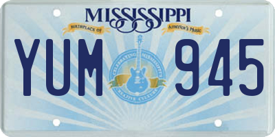 MS license plate YUM945