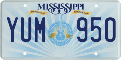 MS license plate YUM950