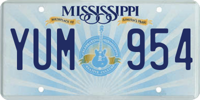 MS license plate YUM954