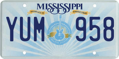 MS license plate YUM958