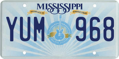 MS license plate YUM968