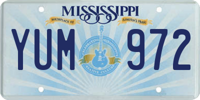 MS license plate YUM972