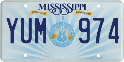 MS license plate YUM974